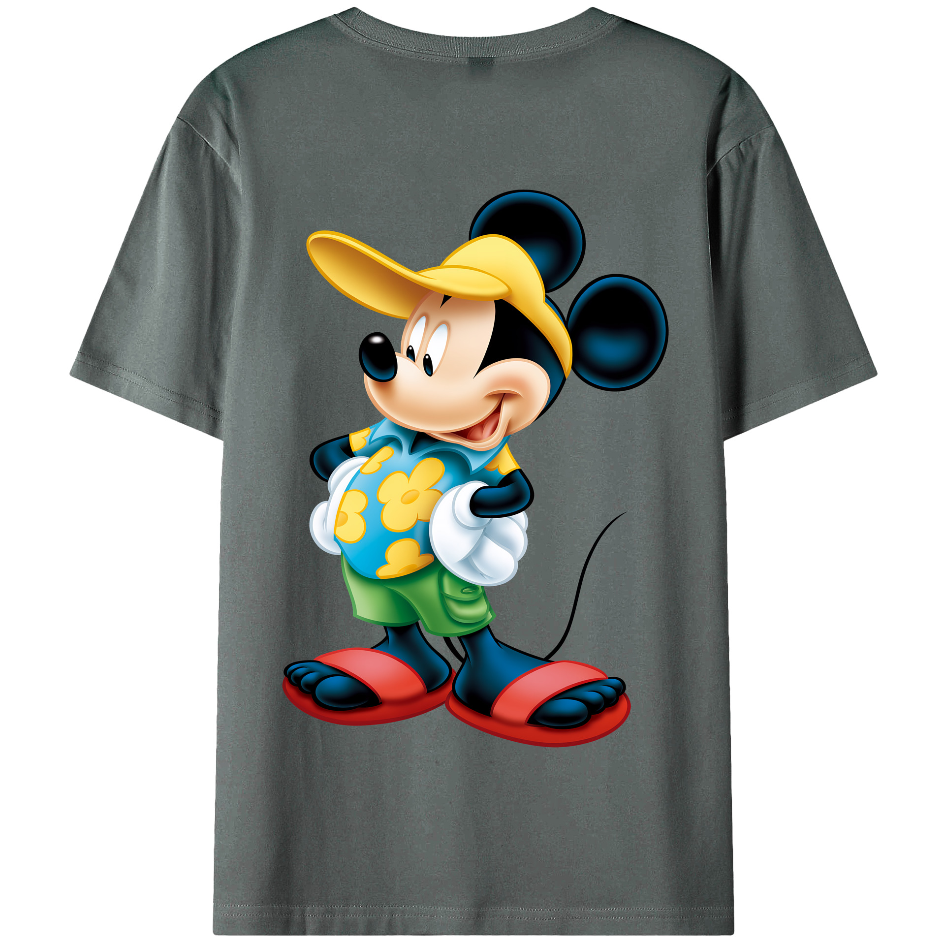 （画像用） ミッキーマウス Mickey Mouse 綿100％半袖Tシャツ（背面プリント）